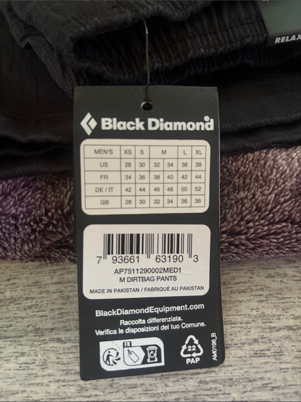 Black Diamond Dirtbag Pants Men Medium - Black